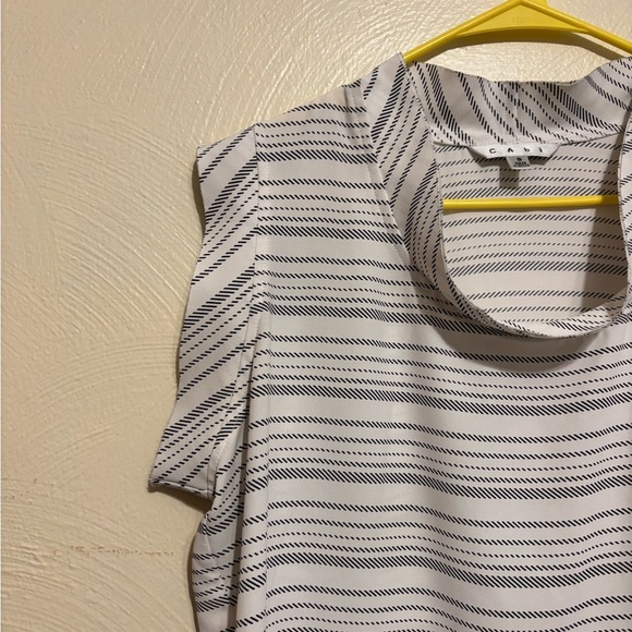 CAbi White and Gray Boxy Polo Blouse - Picture 6 of 8